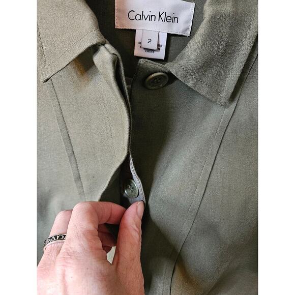 Calvin Klein Linen Blend Classic Blazer Size 2 - Picture 4 of 8